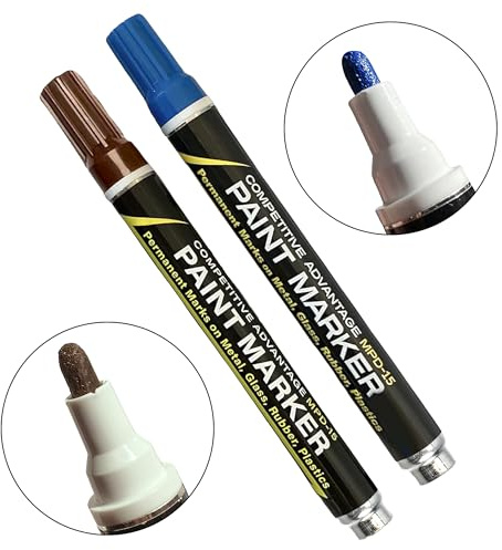 Competitive Advantage Enamel Paint Art Marker | MPD15 - Blue & Brown | Quick Drying Paint Pen for all Surfaces | Earth & Sky