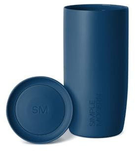 Simple Modern Travel Coffee Mug Tumbler with 360° Lid | Ceramic-Lined Insulated Stainless Steel Cold Brew Iced Coffee Cup | Gifts for Women Men Her Him | Voyager Signature | 16oz | Slumberland