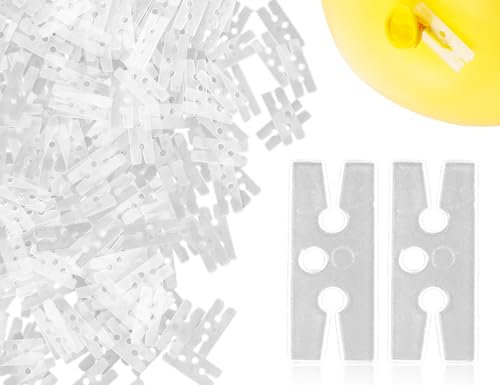 Emezddo 400 Stück Ballonverschlüsse,Transparent Luftballonverschlüsse Schnellverschluss,Ballonverschluss Klemmen,Wiederverwendbar Luftballon knotenhilfe,Ballon Clip,für Geburtstag Party Hochzeitsfeier