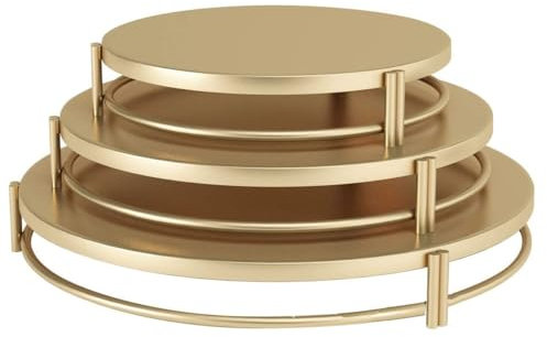 Ynzeyx Soporte dorado para tartas, 3 soportes de metal para postres, cupcakes, para fiestas, galletas, postres, bandeja de bandeja para bodas, baby shower, fiesta de té