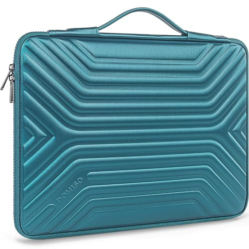 DOMISO 14 Inch Laptop Case with Handle | Shockproof Waterproof EVA Protective Sleeve Compatible with MacBook Air/Pro, 14 Lenovo ThinkPad, HP Pavilion, Dell Inspiron - Teal