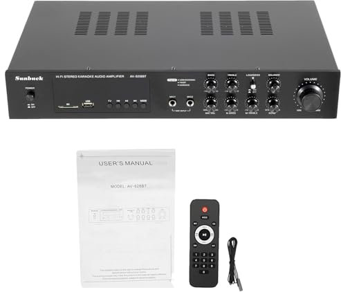 Wiefiche Amplificateur audio stéréo 600 W 5 canaux HiFi Bluetooth avec télécommande, amplificateur numérique complet pour haut-parleurs, plage de contrôleur de 6 m, amplificateur de son