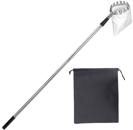Fruit Picker Tool - Fruit Picker Pole with Basket | Aapple Picker with Telescopic Handle | Visibility Adjustable Grabber Reacher Tool | Fruit Catcher Tree Picker for Fruit Tree Acorn Lemon