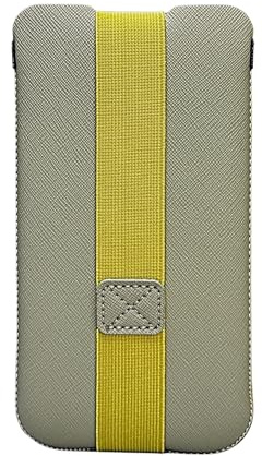 OneJoy Phone Sleeve for iPhone, Slim Fit, Elastic Strap Closure, Lightweight Neoprene, No Zipper, Protective Case Alternative Fit for 6.5 inch~ 6.9 inch Cell Phone [ Sage Green/Mustard ]