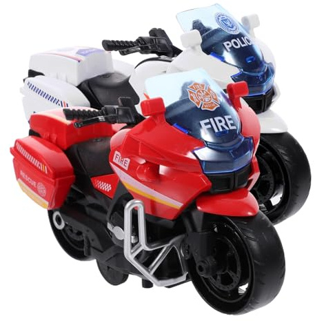 FUNOMOCYA 2 pièces Lot de Jouets Moto Plastique Portable pour Garçon Fille Voitures à Inertie sans Batterie Jouets de Motricité pour Garçons et Filles Ans