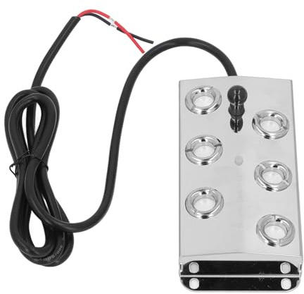 OPSDKVKS Ultrasonic Water Pond Fountain Fogger, Stainless Steel Mist Maker with 6 Heads, 1.5m Cable Quiet Ultrasonic Fogging Machine for Landscape Garden, DC45-48V IP67 Design