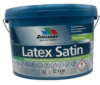 Diessner Latex Satin Dispersions-Latexfarbe Innenfarbe verschiedene Gebinde Wandfarbe (5 Liter)