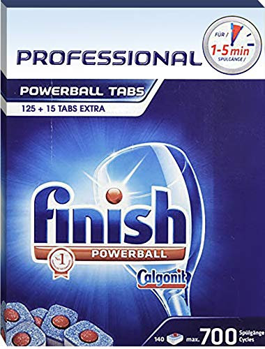 Finish Professional Spülmaschinentabs – Geschirrspültabs für gewerbliche Spülmaschinen gegen hartnäckigste Fettanschmutzungen – Vorteilspack mit 3 x 140 Finish Tabs