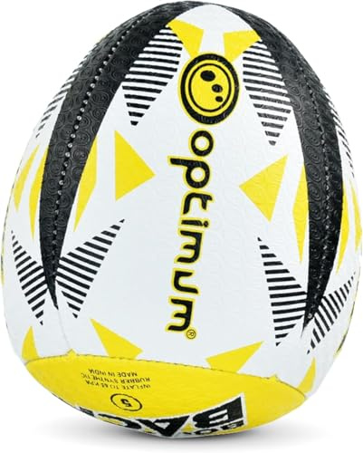 Optimum Rugby Bounce Back Solo Skills Ball - Balanced, Responsive, Accurate Handling & Kicking - Top-Performing Rebound Rugby Ball for Pro Training - 2-Ply, 410g (size 5)