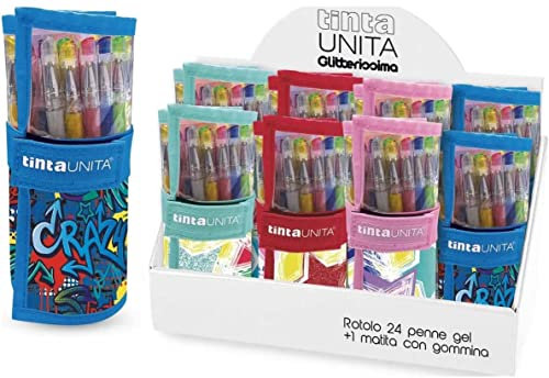 ROTOLO 24 PENNE GLITTER - TINTA UNITA - ROSA
