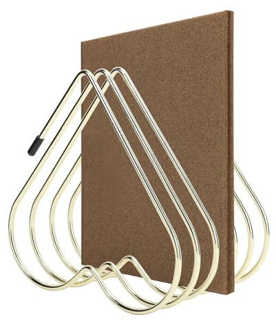 Portariviste Metallo, Porta Giornali, Scrivania Scaffale per Libri Forma di Cuore File Organizer, Portariviste, porta giornali, da scrivania, in ferro, a triangolo, per la casa, l’ufficio(d'oro)