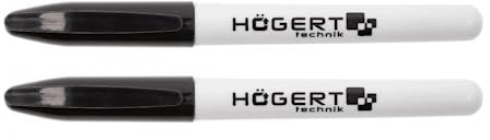 Högert Technik – Permanent märkpenna 2 st. -Svart – uppsättningar med svarta markörer – vattentät penna för glas, metall, trä och Co