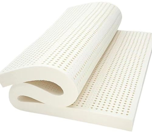 HENXUE Matratzenauflage Aus Naturlatex, Matratzenauflage Aus Naturlatex, Waschbare Matratze Aus Naturlatex, Importierte Matratze Aus Reinem Naturkautschuk, 10 cm Dick,100cmx190cm