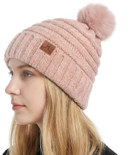 ZASFOU Donna Cappello Invernale Caldo Imitazione Visone Velluto Maglia Berretto Morbido Cappelli Pile Foderati Regalo per Donna