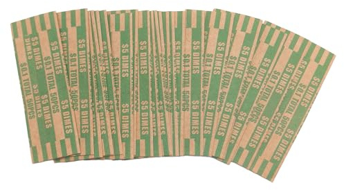 300 Stück Packpapier Münzen, bruchsicher, Verpackung in Rolle von Münzen vorgeformt, Papierrolle Münzen, Verpackungspapier