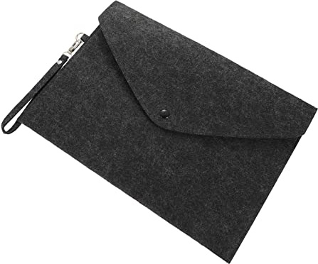 FUNOMOCYA Pochette de Rangement en Feutre Accessoire Bureau Sécurisé Lanière Bouton Pression pour ou pour Documents A4 pour Paquet Professionnel ou Scolaire Paquet Professionnel Scolaire