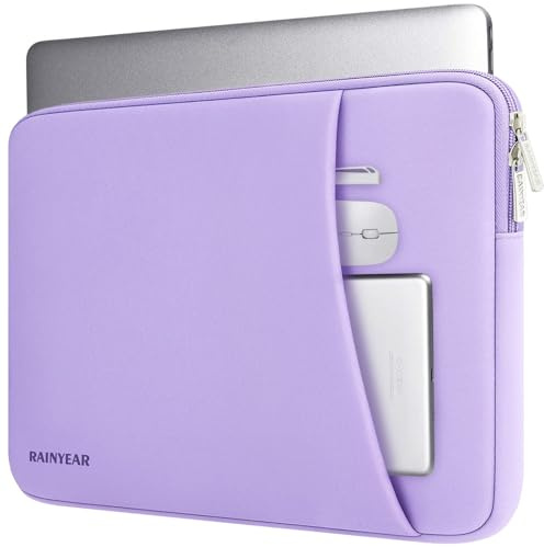 RAINYEAR Custodia per laptop da 13,3-14 pollici per notebook, Chromebook e Ultrabook, compatibile con MacBook Air da 15 pollici (modelli M5, M4, M3, M2, A3448, A3241, A3114, A2941), Viola