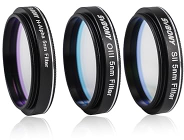 SVBONY SV227 Teleskopfilter, 3,2 cm (1,25 Zoll) Schmalband-Filter-Set, SII H-Alpha OIII Schmalband-Astronomischer Filter, Lichtverschmutzungsfilter für Deep Sky Astrofotografie Nebel Fotografie