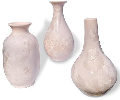 Artisoul® Set di 3 Vasi in Ceramica Piccoli Vasi Fiori Vaso Decorativo da Interno, Vaso per Minimalista Mensola Appartamento Cucina Tavolo Soggiorno Camera da Letto Ufficio Decorazione, Rose