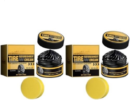 Juego de cuidado de neumáticos para coche, juego de brillo de llantas, aplicador de brillo de neumáticos, color negro profundo, brillo de neumáticos, protección contra grietas, de neumáticos con