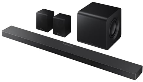 Samsung Soundbar HW-QS750F/ZF Serie QS, 10 Speaker, Wireless, Convertible, Dolby 5.1ch, Audio a 5.1.3 Canali, DTS Virtual:X, Surround Sound Expansion, Q-Simphony,Titan Black, 2025
