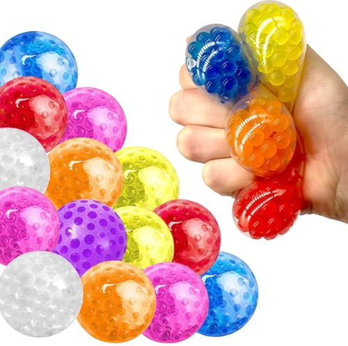 10 Pezzi Balles Anti Stress de Soulagement Jouets Sorriso Divertente Sfera Palla Mini Giocattoli Antistress da Spremere Morbidi Motivazionali Palline Antistress da Impastare per Bambini e Adulti