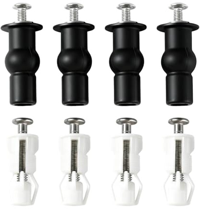 ONGNIUU 8 Pezzi di Fissaggio per Tavoletta WC Sedile, Viti e Bulloni Universali in Acciaio Inox per Copriwater Sedile, Bulloni Espandibili in Nylon, Facili da Montare senza Strumenti Complessi