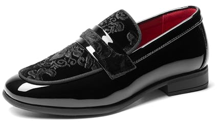 Bruno Marc Boy’s Dress Shoes Tuxedo Loafers | Patent Velvet Classic Slip on Wedding Party Graduation Church School Daily