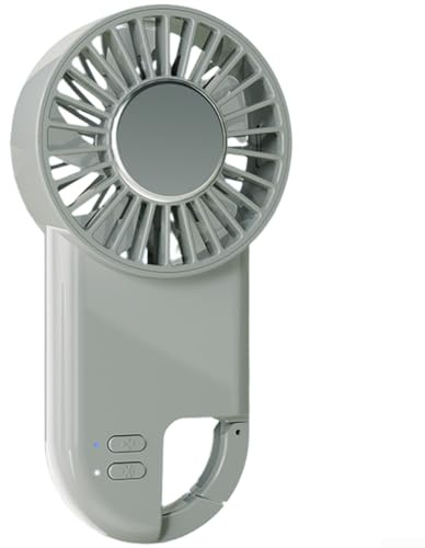 Allthingstore Mini ventilatore ricaricabile USB con componente di raffreddamento a semiconduttore, 5 livelli di flusso d'aria regolabili, ingresso di tipo C e clip a moschettone (grigio)
