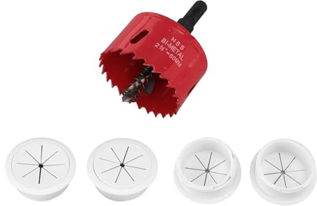 Bewinner Ocultador de Cables de TV para Pared, Kit de Gestión de Cables con Orificio de 2?3/8 Pulgadas con 4 Pasos, Accesorio para Taladro de Sierra Perforadora y 10 Bridas para