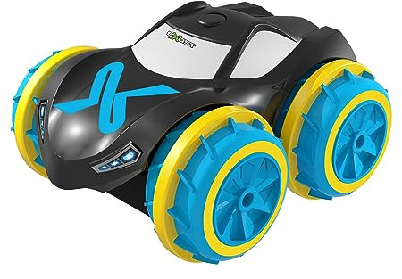 Exost Voiture Télécommandée - Aquacyclone - Voiture 100% Amphibie - Roule sur Le Sol et dans l'eau - Disponible en 2 Couleurs - Jouet Echelle 1:34