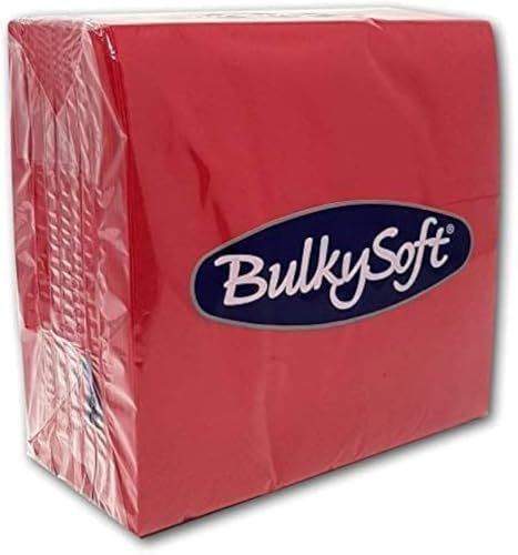 Bulky Soft Paper Serviettes Soft Napkins 40x40cm 2PLY BulkySoft Solid Colours Choose Colours (Red, 100)