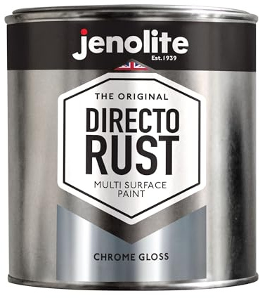 JENOLITE Chrome Paint | Smooth Metallic Chrome Silver Finish | Multi-Surface Paint For Metal, Wood, Plastic, Ceramic | Suitable For Interior & Exterior Use | 1 Litre