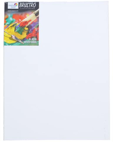 Brustro Artists (46 x 66 cm) 100 % bomullsduk, medelkorn, 4 mm tjocklek, 1-pack, lämplig för olje- och akrylmålningar