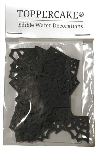 Toppercake Edible Spooky Spider Web Halloween Wafer Cup Cake Topper Decorations