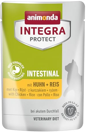 animonda Integra Protect Nourriture Humide pour Chat Intestinal avec Poulet et Riz (24 x 85 g), recommandée par Le vétérinaire en Cas de diarrhée et de vomissements, Aliment diététique développé avec