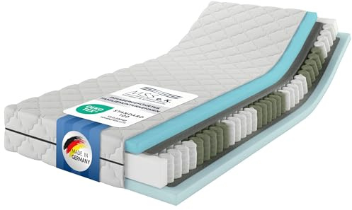 MSS e.K. MedicSpring 2-in-1 Taschenfederkern 100x200 | 2 Härtegrade in Einer Matratze H3 / H4 Federkernmatratze | Ergonomisch Designed und produziert in Deutschland 7 Zonen Oeko-TEX Zertifiziert