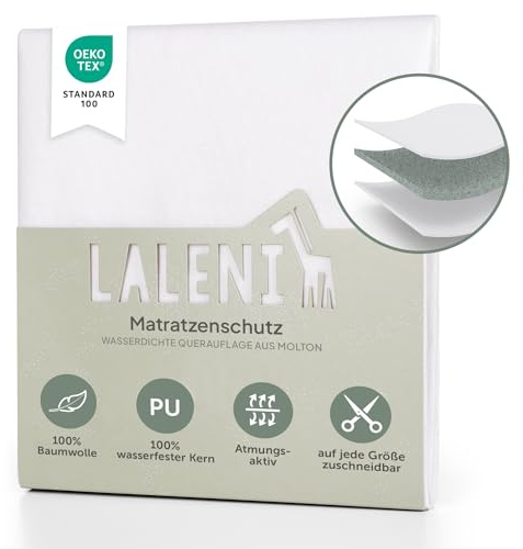 Laleni Cubrecolchón Impermeable y Transpirable para Bebé 70x100 cm, Algodón Molton, Protector de Colchón y Cambiador, 2 Unidades