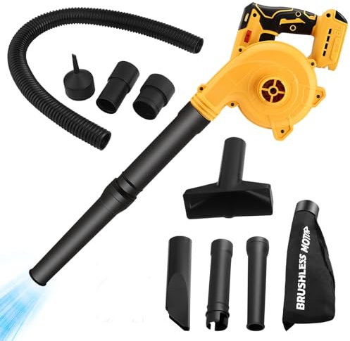 Aofesel Leaf Blower Cordless, 21V Electric Leaf Blower, 3-In-1 Small Leaf Blower for Home Lawn Care Blowing Vacuuming Leaves, Handheld Air Blower Dust Blower for Clearing (Without Battery)