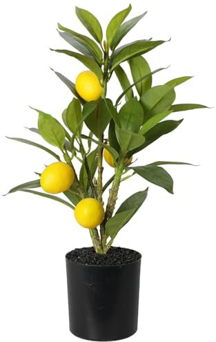 URBNLIVING Artificial Lemon Citron Tree in 9cm Pot Lifelike Citrus Fruit Plant for Indoor Home and Office Decor Perfect for Adding a Fresh, Vibrant Touch to Any Space