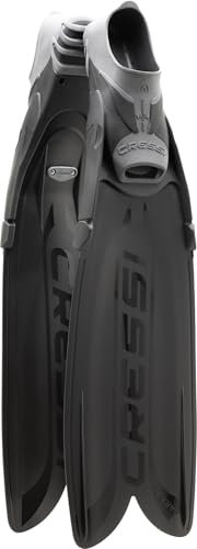 CRESSI Unisex-Adult Turbo Flex Fins Black 42/43 Leichte reaktionsfreudige Flossen modularem Gara System mit austauschbaren Blättern, Schwarz