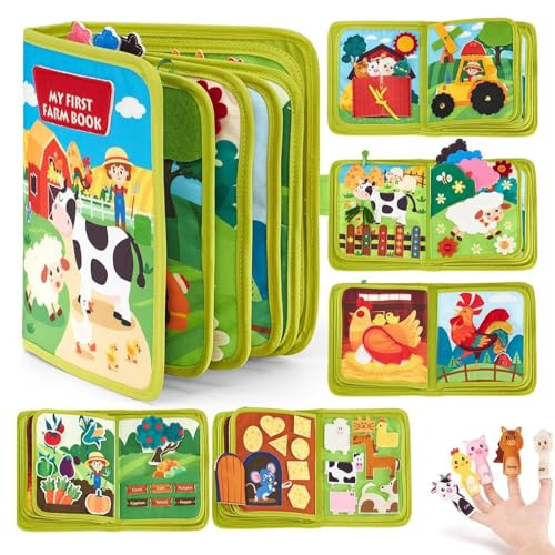 Barnens Aktivitetsleksak Finmotorik Träningsbräda | Bondgårdsbok, barnens aktivitetsspel Lärande bok, tyst lek för förskolebarn, pojkar, flickor, för vardagsrum, sovrum, på