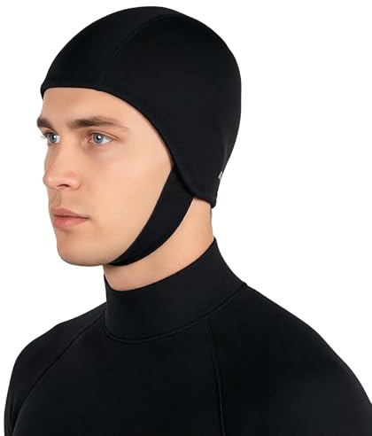 Dizokizo Neoprene Diving Hood for Men Women, Thermal Wetsuit Hood Swim Cap with Chin Straps, 3mm Diving Headgear Surfing Head Cover for Water Sports Scuba Snorkeling Kayaking Sailing (M)