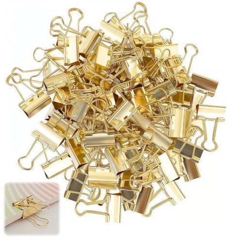 Clips Pliables Trombones Dorés Petits Trombones 19 mm Trombones Trombones en Métal Trombones Pinces à Documents Clips Pliables Dossier Photo pour Bureau Scolaire Photo 80 Pièces