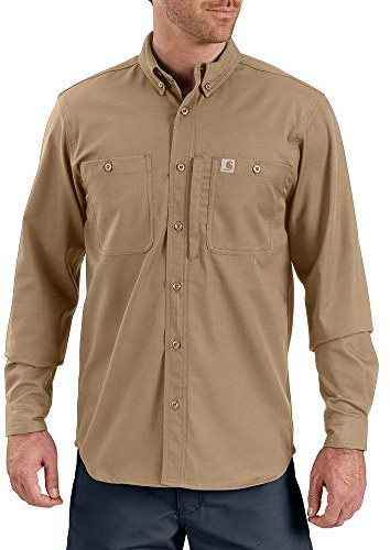 Carhartt Rugged Professional Long-Sleeve Work Shirt, Dark Khaki, 2XL Homme