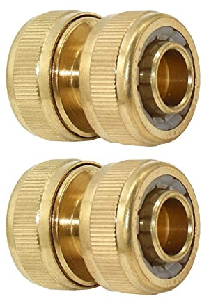 Hydrogarden Brass Hose Repair Connector - Quick Fix Extend Connector for 3/4 Garden Hose Pipe