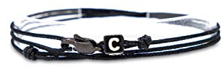 Made by Nami Casual surfararmband personligt med bokstav – kvinnor män flickor par armband individuellt – vänskapsarmband gåva – vattentät och justerbar, U, Bomull