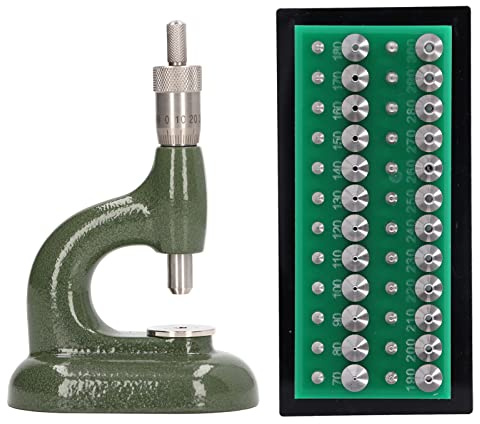 ViaGasaFamido Watch Press Tool Kit 48Pcs Dies Watch Repair Tool Watch Opener Watch Back Case Closer Watchmaker Jewelling Tool Aluminum Alloy Green with Storage Box