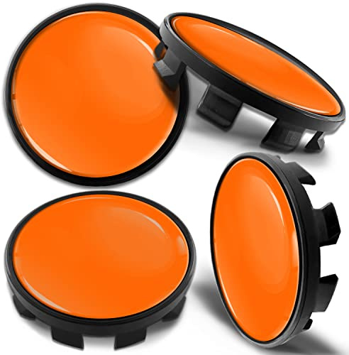 Biomar Labs 4 x 68 mm, navskydd, kompatibelt med BMW 36136783536, fälgskydd, navkapslar, fälgkåpa, navkapslar, aluminiumfälgar, orange CB 63