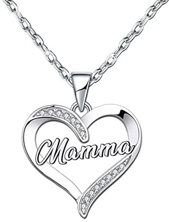 ZYMGUO Festa della Mamma Regalo Mamma Collane Regali Festa della Collana regalo per il Compleanno Cuore Diamante Pendente